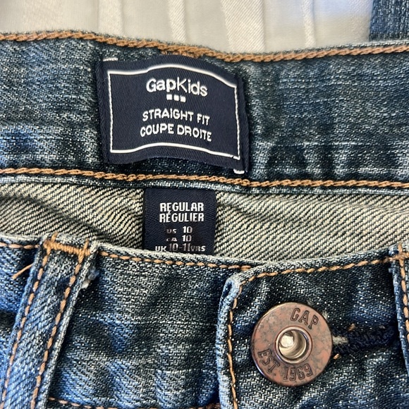 Gap kids straight fit jeans, regular size 10 youth - Picture 2 of 5